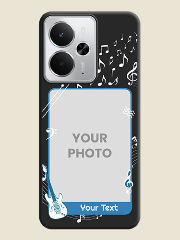 Custom Musical Theme Design with Text on Photo On Space Black Custom Soft Matte Mobile Back Cover - Realme 14 5G - alternate view