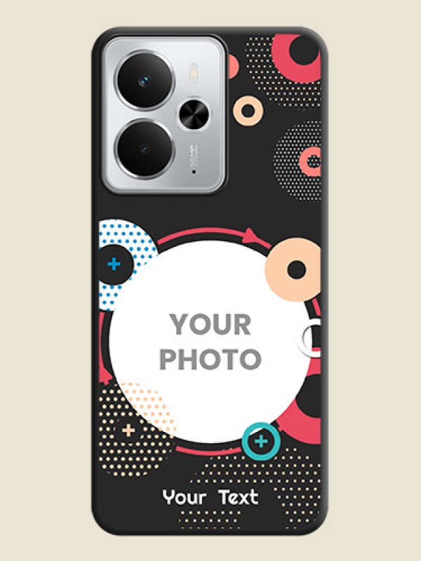 Custom Multicoloured Round Image On Space Black Custom Soft Matte Mobile Back Cover - Realme 14 5G - alternate view