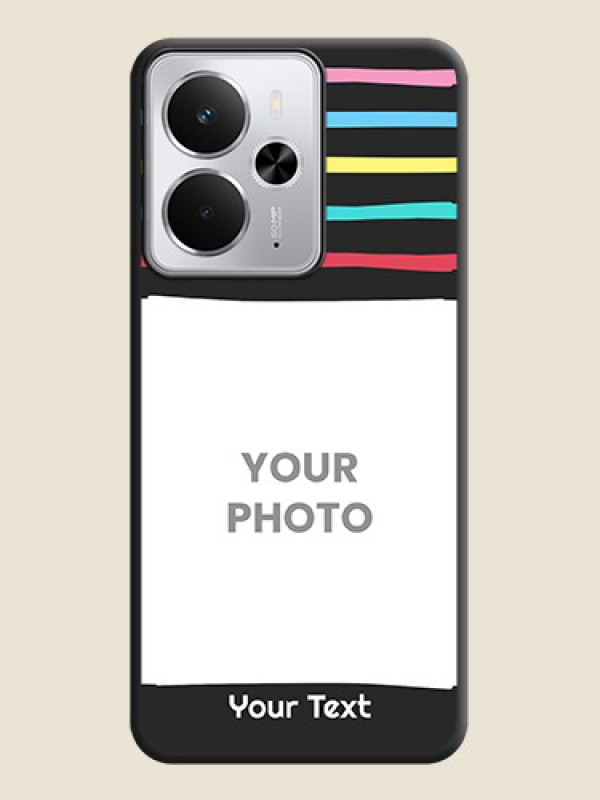 Custom Multicolor Lines with Image On Space Black Custom Soft Matte Mobile Back Cover - Realme 14 5G - alternate view