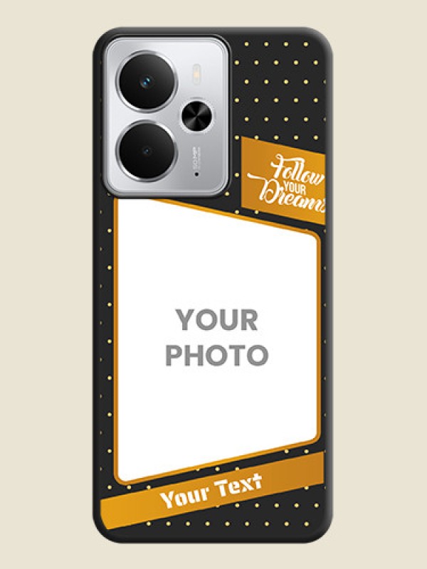 Custom Follow Your Dreams with White Dots On Space Black Custom Soft Matte Mobile Back Cover - Realme 14 5G - alternate view