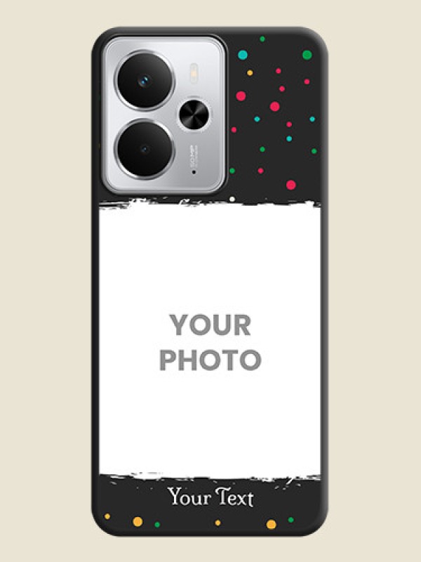 Custom Multicolor Dotted Pattern with Text On Space Black Custom Soft Matte Mobile Back Cover - Realme 14 5G - alternate view