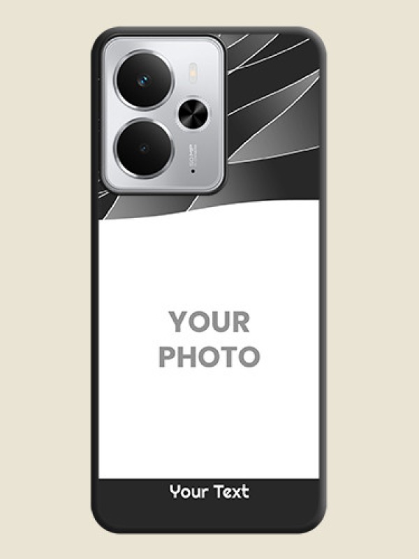 Custom Mixed Wave Lines on Photo On Space Black Custom Soft Matte Mobile Back Cover - Realme 14 5G - alternate view