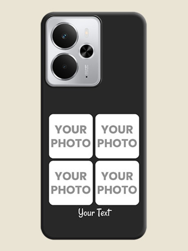 Custom Floral Art with 6 Image Holder on Photo On Space Black Custom Soft Matte Mobile Back Cover - Realme 14 5G - alternate view