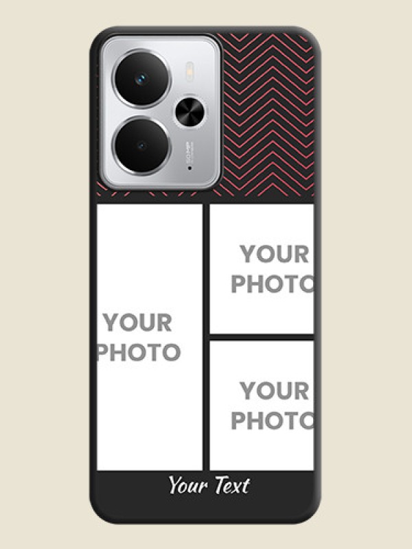 Custom Wave Pattern with 3 Image Holder On Space Black Custom Soft Matte Mobile Back Cover - Realme 14 5G - alternate view