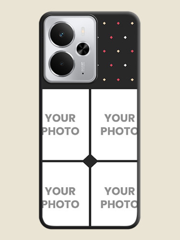Custom Multicolor Dotted Pattern with 4 Image Holder On Space Black Custom Soft Matte Mobile Back Cover - Realme 14 5G - alternate view