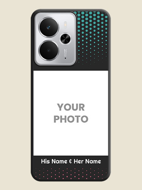 Custom Faded Dots with Grunge Photo Frame and Text On Space Black Custom Soft Matte Mobile Back Cover - Realme 14 5G - alternate view