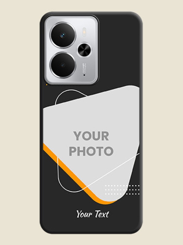 Custom Yellow Triangle on Photo On Space Black Custom Soft Matte Mobile Back Cover - Realme 14 5G - alternate view