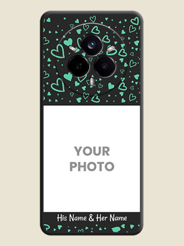 Custom Sea Green Indefinite Love Pattern on Photo On Space Black Custom Soft Matte Mobile Back Cover - Realme 14 Pro 5G - alternate view