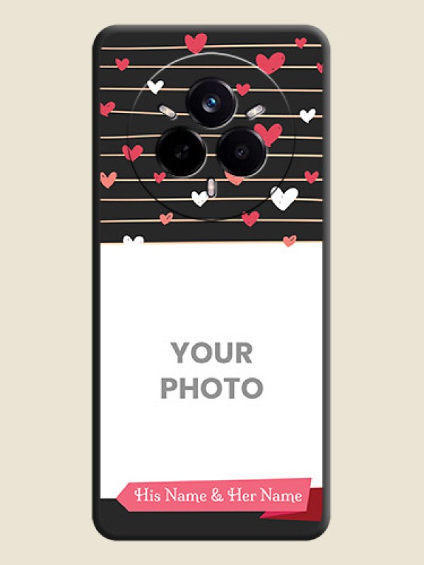 Custom Love Pattern with Name on Pink Ribbon on Photo On Space Black Custom Soft Matte Mobile Back Cover - Realme 14 Pro 5G - alternate view