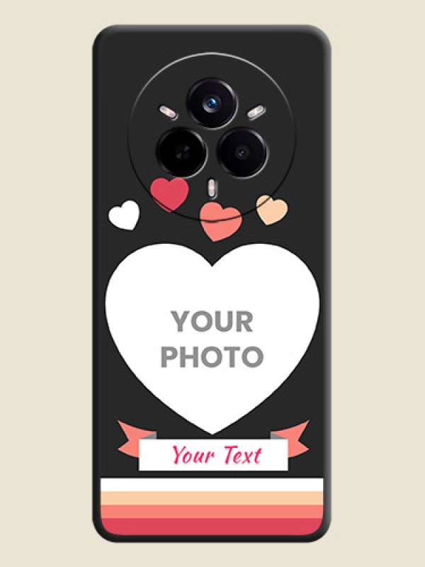 Custom Love Shaped Photo with Colorful Stripes On Space Black Custom Soft Matte Mobile Back Cover - Realme 14 Pro 5G - alternate view
