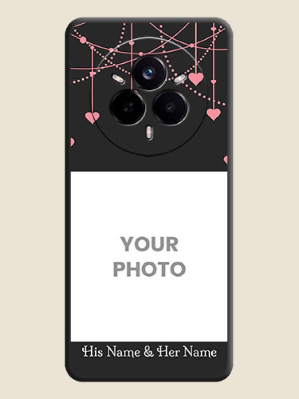 Custom Pink Love Hangings with Text On Space Black Custom Soft Matte Mobile Back Cover - Realme 14 Pro 5G - alternate view