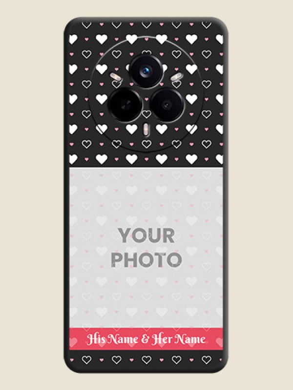 Custom White Color Love Symbols with Text Design on Photo On Space Black Custom Soft Matte Mobile Back Cover - Realme 14 Pro 5G - alternate view