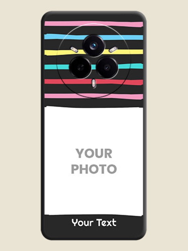 Custom Multicolor Lines with Image On Space Black Custom Soft Matte Mobile Back Cover - Realme 14 Pro 5G - alternate view