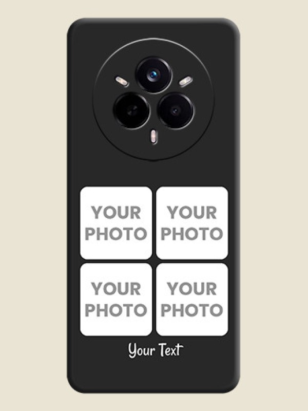 Custom Floral Art with 6 Image Holder on Photo On Space Black Custom Soft Matte Mobile Back Cover - Realme 14 Pro 5G - alternate view