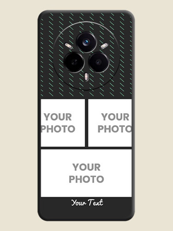 Custom Cross Dotted Pattern with 2 Image Holder On Space Black Custom Soft Matte Mobile Back Cover - Realme 14 Pro 5G - alternate view