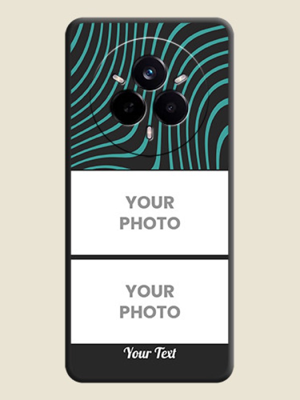 Custom Wave Pattern with 2 Image Holder On Space Black Custom Soft Matte Mobile Back Cover - Realme 14 Pro 5G - alternate view