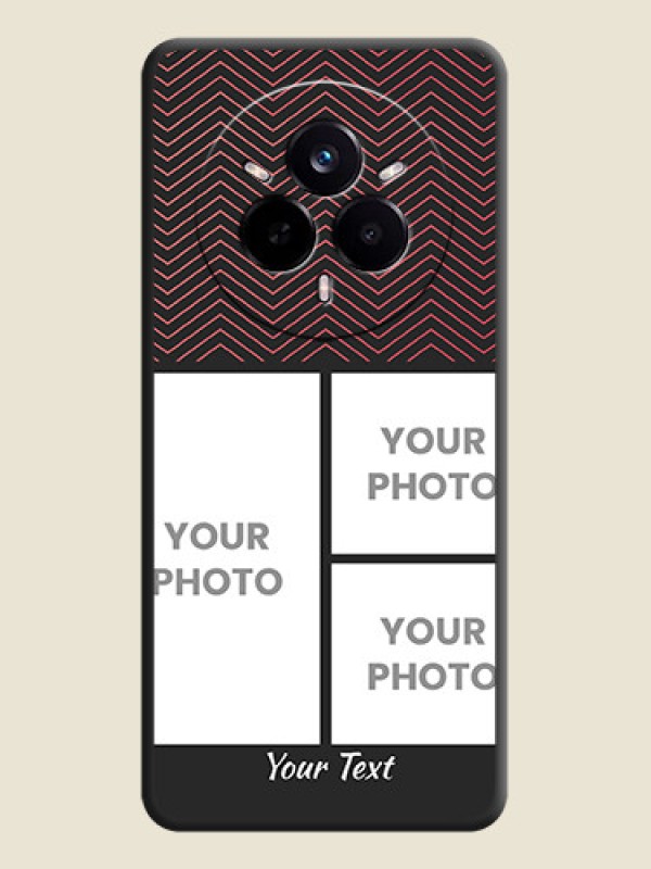 Custom Wave Pattern with 3 Image Holder On Space Black Custom Soft Matte Mobile Back Cover - Realme 14 Pro 5G - alternate view