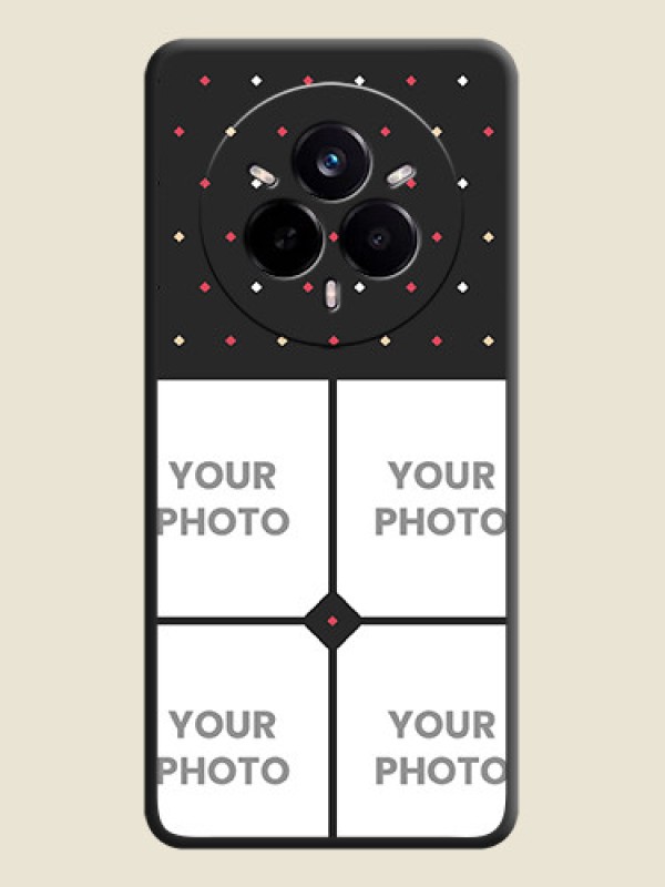 Custom Multicolor Dotted Pattern with 4 Image Holder On Space Black Custom Soft Matte Mobile Back Cover - Realme 14 Pro 5G - alternate view