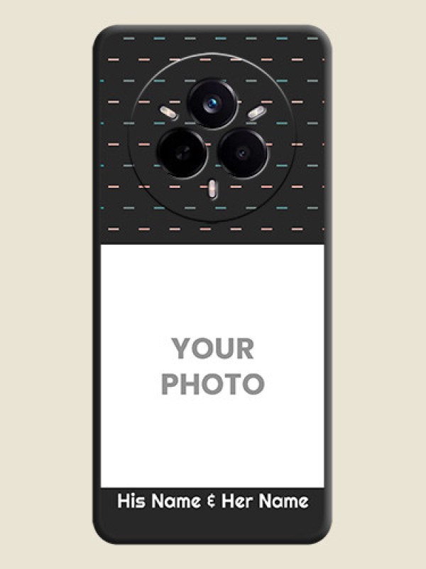 Custom Line Pattern Design with Text On Space Black Custom Soft Matte Mobile Back Cover - Realme 14 Pro 5G - alternate view
