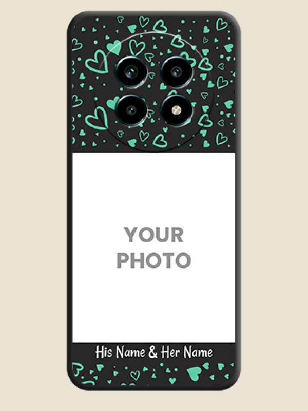 Custom Sea Green Indefinite Love Pattern on Photo On Space Black Custom Soft Matte Mobile Back Cover - Realme 14 Pro Lite 5G - alternate view