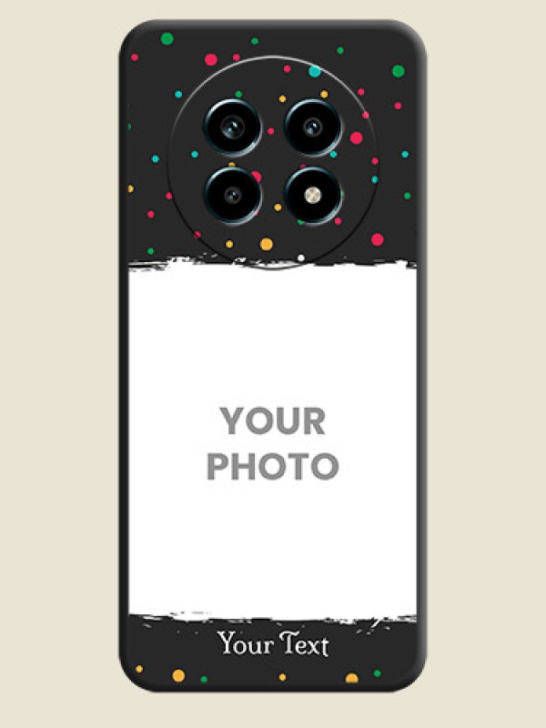 Custom Multicolor Dotted Pattern with Text On Space Black Custom Soft Matte Mobile Back Cover - Realme 14 Pro Lite 5G - alternate view
