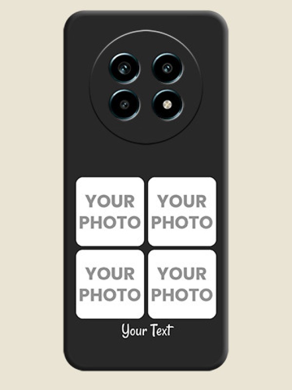 Custom Floral Art with 6 Image Holder on Photo On Space Black Custom Soft Matte Mobile Back Cover - Realme 14 Pro Lite 5G - alternate view