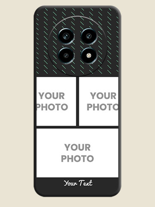 Custom Cross Dotted Pattern with 2 Image Holder On Space Black Custom Soft Matte Mobile Back Cover - Realme 14 Pro Lite 5G - alternate view