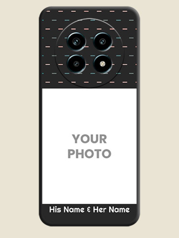 Custom Line Pattern Design with Text On Space Black Custom Soft Matte Mobile Back Cover - Realme 14 Pro Lite 5G - alternate view