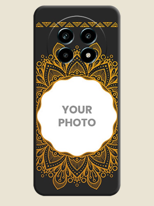 Custom Round Image with Floral Design On Space Black Custom Soft Matte Mobile Back Cover - Realme 14 Pro Lite 5G - alternate view