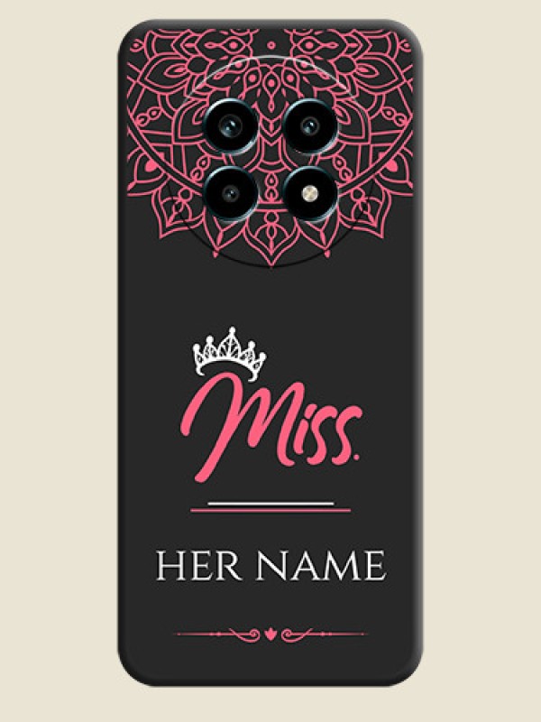 Custom Mrs Name with Floral Design On Space Black Custom Soft Matte Mobile Back Cover - Realme 14 Pro Lite 5G - alternate view