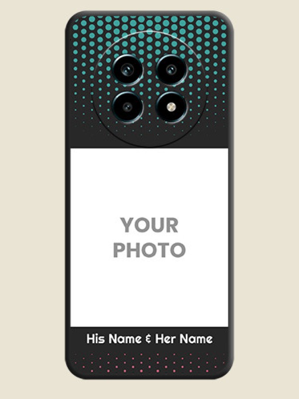 Custom Faded Dots with Grunge Photo Frame and Text On Space Black Custom Soft Matte Mobile Back Cover - Realme 14 Pro Lite 5G - alternate view
