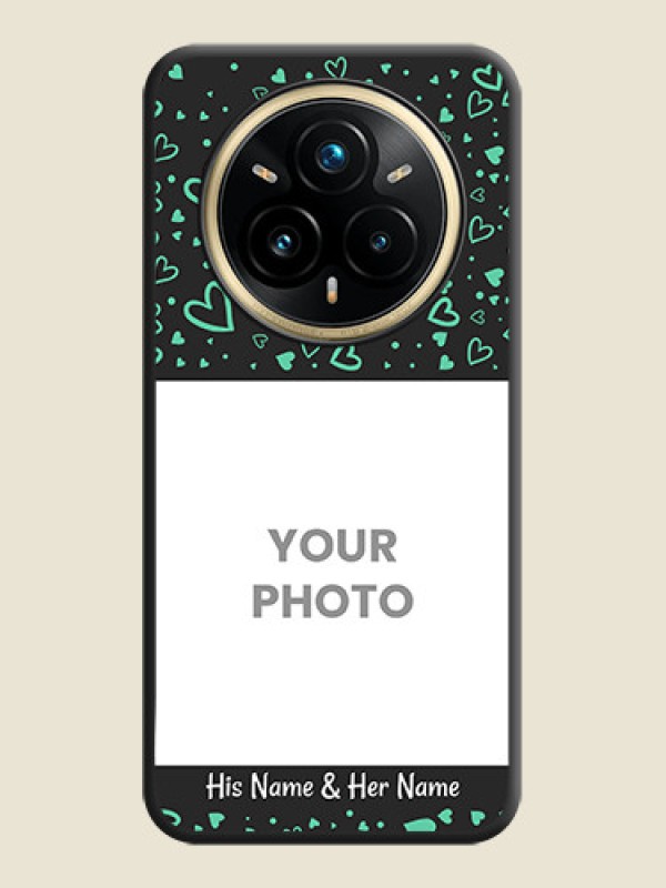Custom Sea Green Indefinite Love Pattern on Photo On Space Black Custom Soft Matte Mobile Back Cover - Realme 14 Pro Plus 5G - alternate view