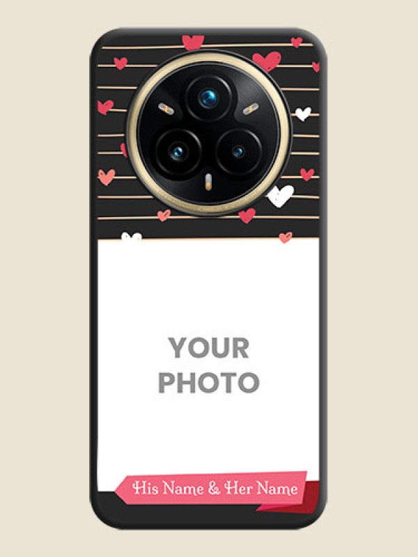 Custom Love Pattern with Name on Pink Ribbon on Photo On Space Black Custom Soft Matte Mobile Back Cover - Realme 14 Pro Plus 5G - alternate view