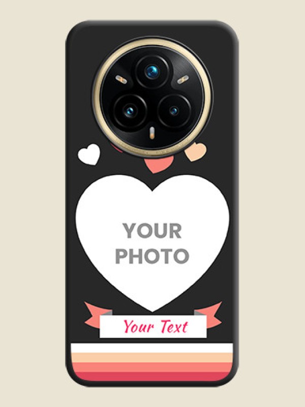 Custom Love Shaped Photo with Colorful Stripes On Space Black Custom Soft Matte Mobile Back Cover - Realme 14 Pro Plus 5G - alternate view