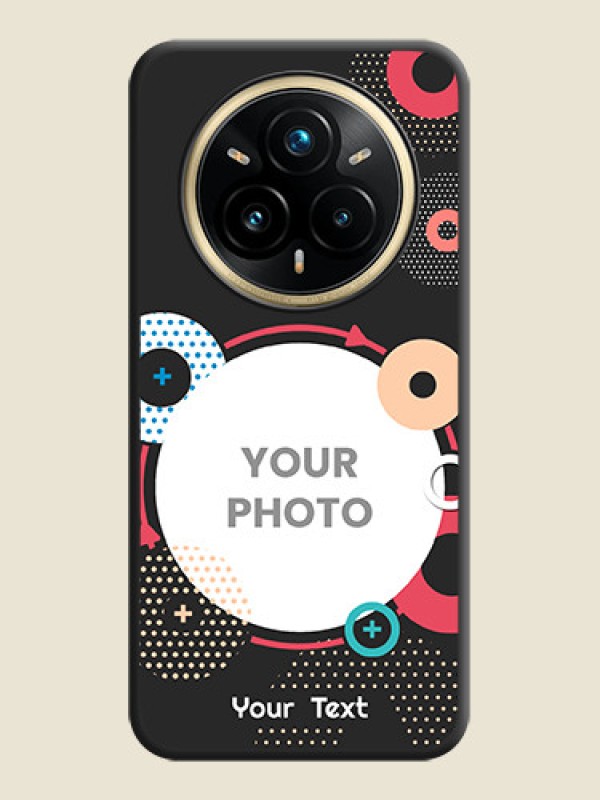 Custom Multicoloured Round Image On Space Black Custom Soft Matte Mobile Back Cover - Realme 14 Pro Plus 5G - alternate view