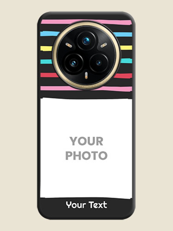 Custom Multicolor Lines with Image On Space Black Custom Soft Matte Mobile Back Cover - Realme 14 Pro Plus 5G - alternate view