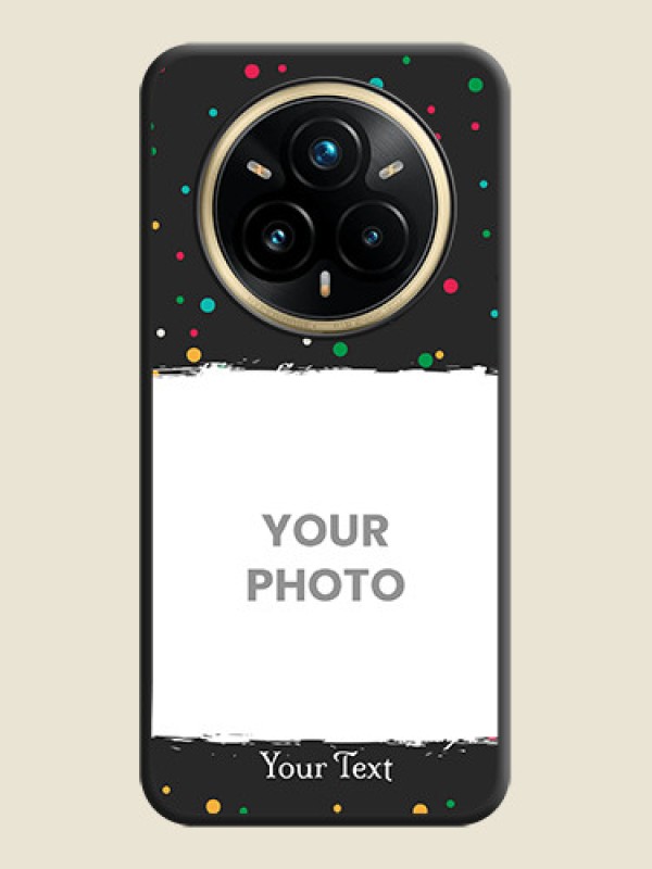 Custom Multicolor Dotted Pattern with Text On Space Black Custom Soft Matte Mobile Back Cover - Realme 14 Pro Plus 5G - alternate view