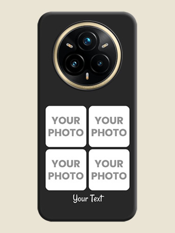 Custom Floral Art with 6 Image Holder on Photo On Space Black Custom Soft Matte Mobile Back Cover - Realme 14 Pro Plus 5G - alternate view