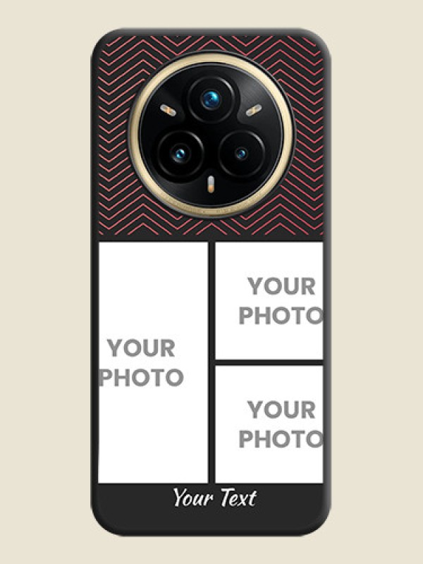 Custom Wave Pattern with 3 Image Holder On Space Black Custom Soft Matte Mobile Back Cover - Realme 14 Pro Plus 5G - alternate view