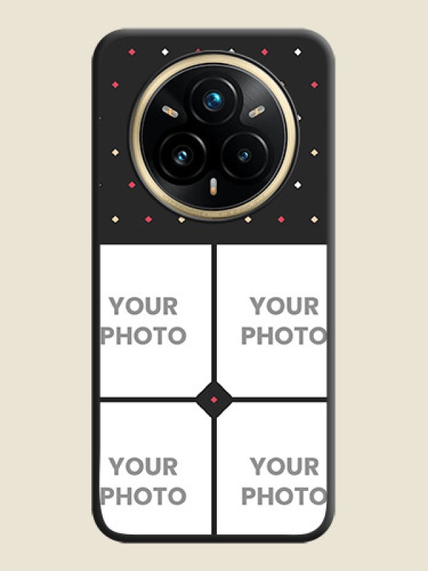 Custom Multicolor Dotted Pattern with 4 Image Holder On Space Black Custom Soft Matte Mobile Back Cover - Realme 14 Pro Plus 5G - alternate view