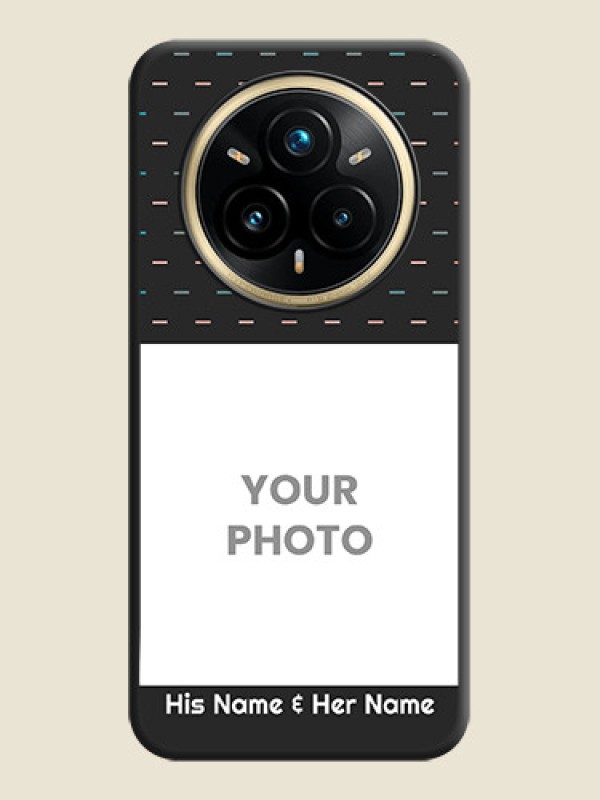 Custom Line Pattern Design with Text On Space Black Custom Soft Matte Mobile Back Cover - Realme 14 Pro Plus 5G - alternate view