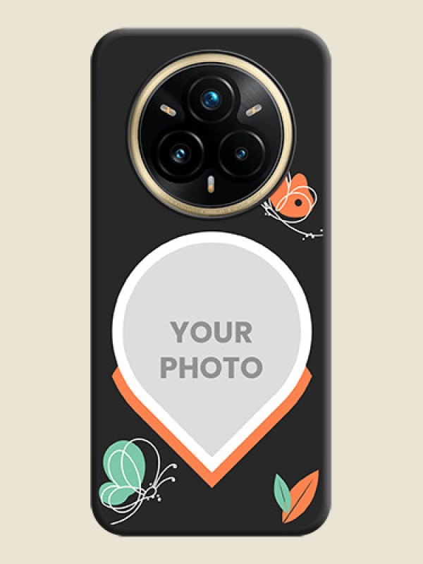 Custom Upload Pic With Simple Butterly Design On Space Black Custom Soft Matte Mobile Back Cover - Realme 14 Pro Plus 5G - alternate view