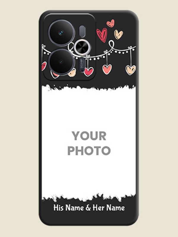 Custom Pink Love Hangings with Name On Space Black Custom Soft Matte Mobile Back Cover - Realme 14T 5G - alternate view