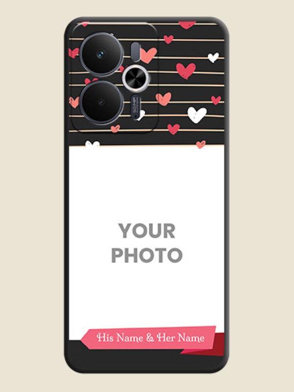 Custom Love Pattern with Name on Pink Ribbon on Photo On Space Black Custom Soft Matte Mobile Back Cover - Realme 14T 5G - alternate view