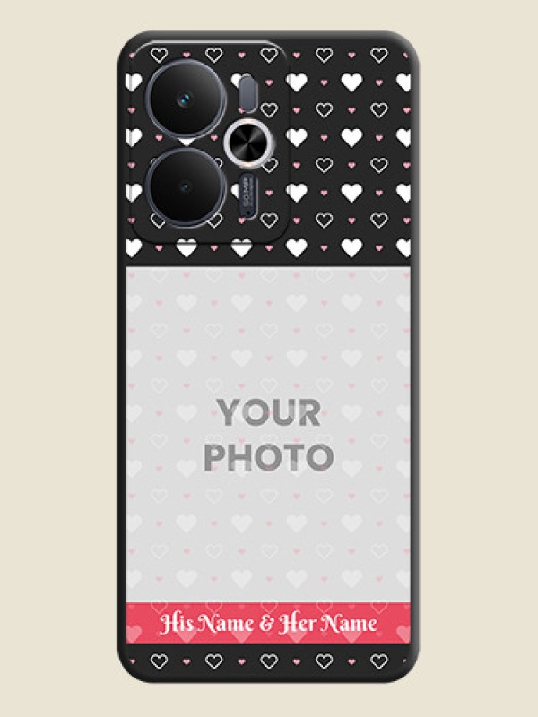 Custom White Color Love Symbols with Text Design on Photo On Space Black Custom Soft Matte Mobile Back Cover - Realme 14T 5G - alternate view
