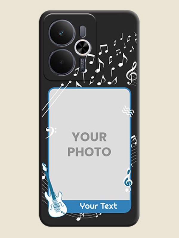 Custom Musical Theme Design with Text on Photo On Space Black Custom Soft Matte Mobile Back Cover - Realme 14T 5G - alternate view