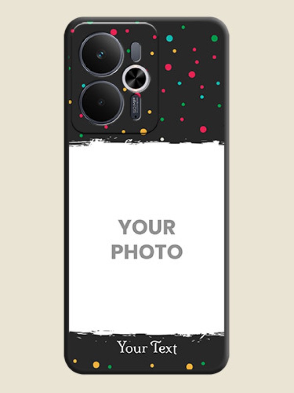 Custom Multicolor Dotted Pattern with Text On Space Black Custom Soft Matte Mobile Back Cover - Realme 14T 5G - alternate view