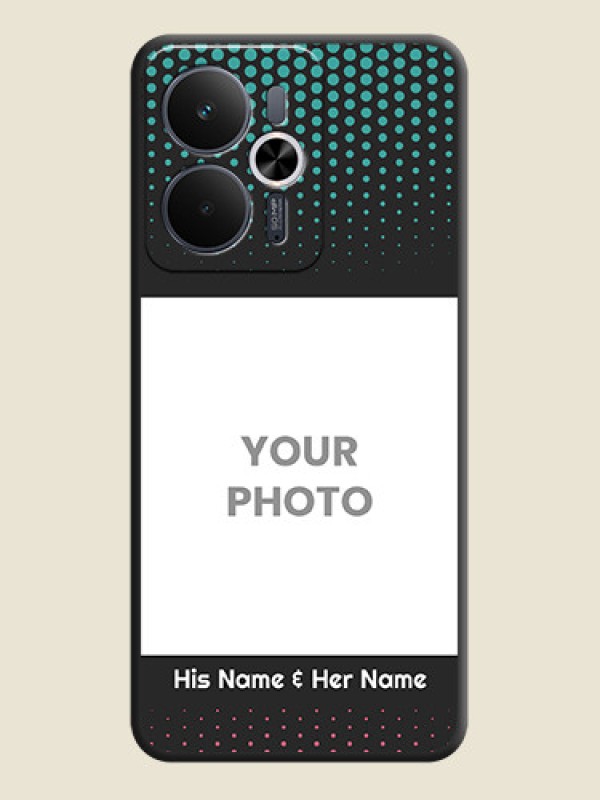 Custom Faded Dots with Grunge Photo Frame and Text On Space Black Custom Soft Matte Mobile Back Cover - Realme 14T 5G - alternate view