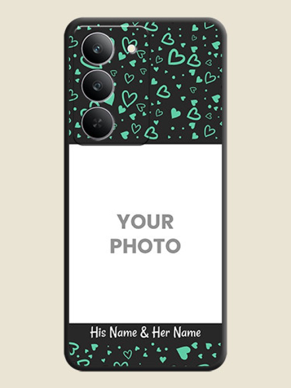 Custom Sea Green Indefinite Love Pattern on Photo On Space Black Custom Soft Matte Mobile Back Cover - Realme 14x 5G - alternate view