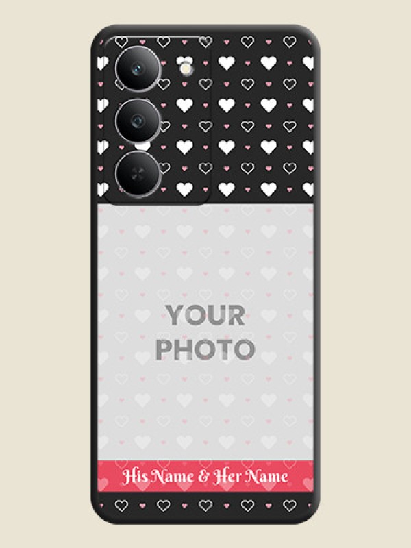 Custom White Color Love Symbols with Text Design on Photo On Space Black Custom Soft Matte Mobile Back Cover - Realme 14x 5G - alternate view